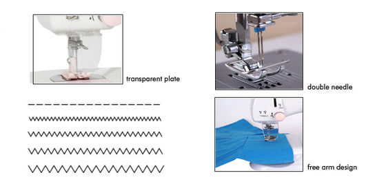 Mini machine à coudre UFR-601 pour le ménage avec une longueur de couture de 0 à 5 mm en blanc et rose